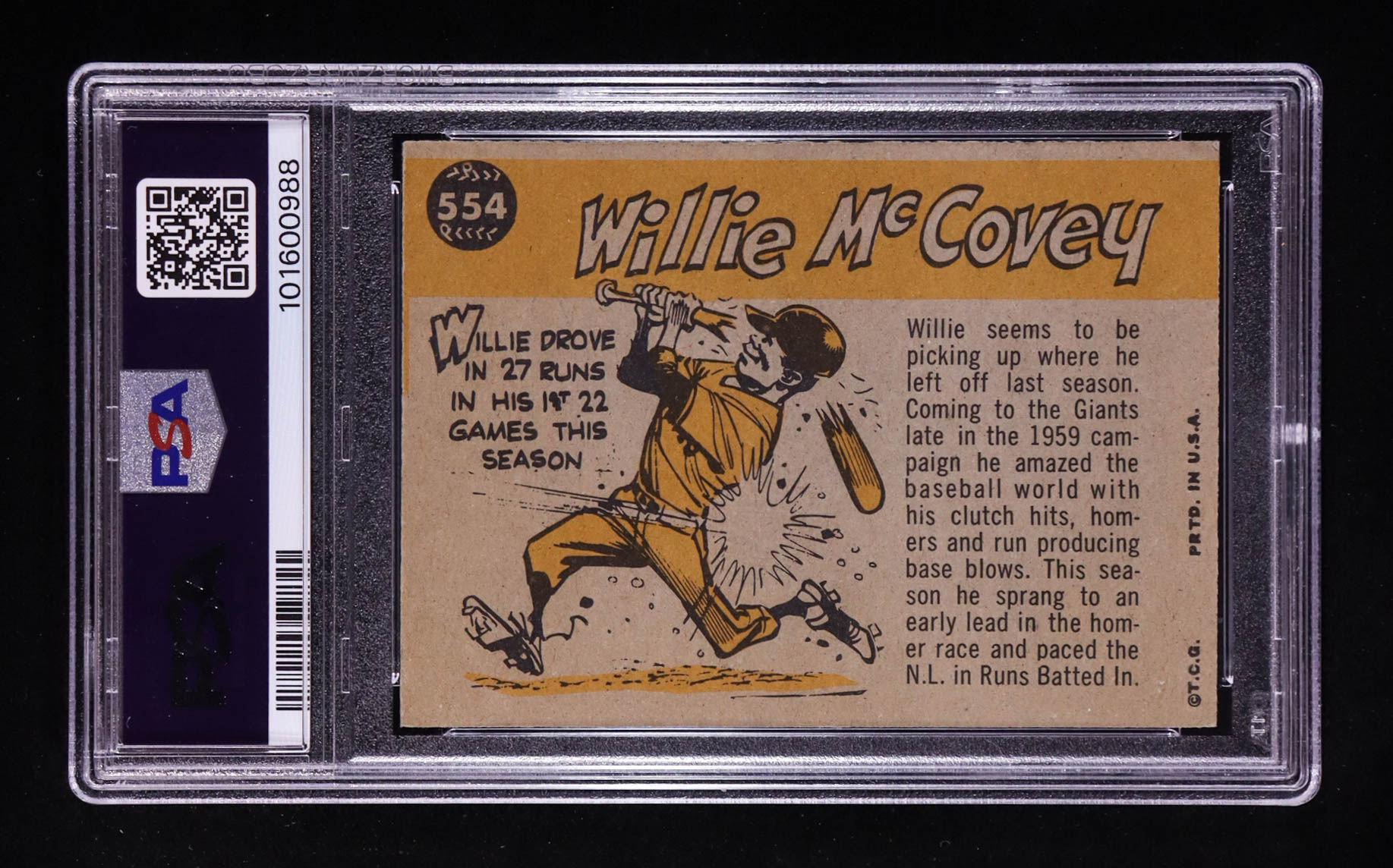 Willie McCovey 1960 Topps #554 AS (PSA 6) at PristineAuction.com Willie McCovey 1960 Topps #554 AS (PSA 6) at PristineAuction.com