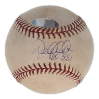 Derek Jeter Signed OML Game-Used Baseball Inscribed "6-1 HR 2RBI" (Steiner & MLB) at PristineAuction.com