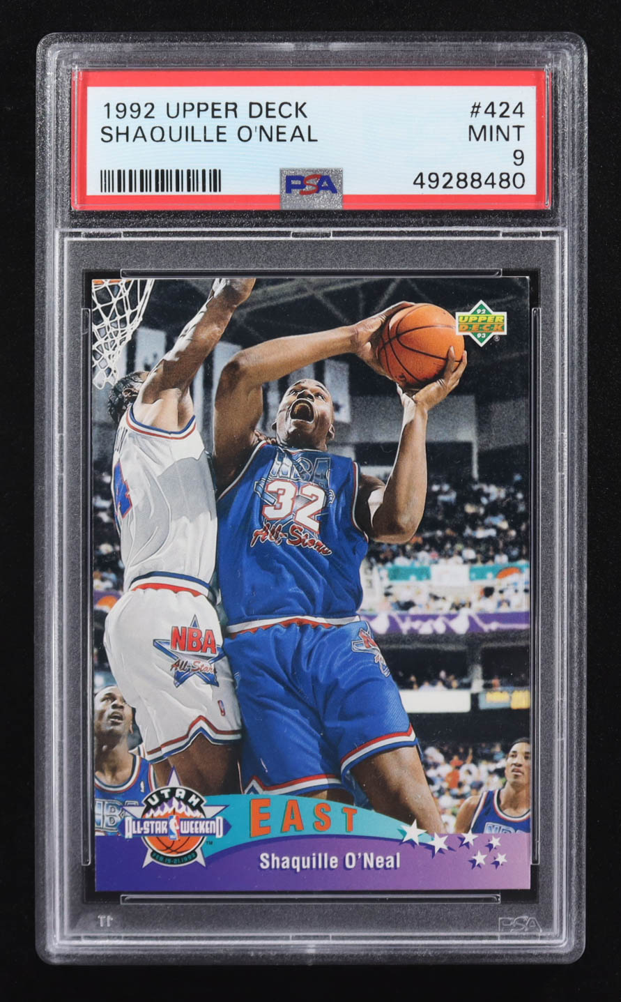 Shaquille O'Neal 1992 Upper Deck All Star #424 RC (PSA 9) at PristineAuction.com Shaquille O'Neal 1992 Upper Deck All Star #424 RC (PSA 9) at PristineAuction.com