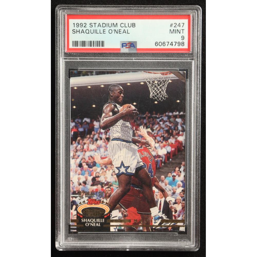 Shaquille O'Neal 1992-93 Stadium Club #247 RC (PSA 9) at PristineAuction.com