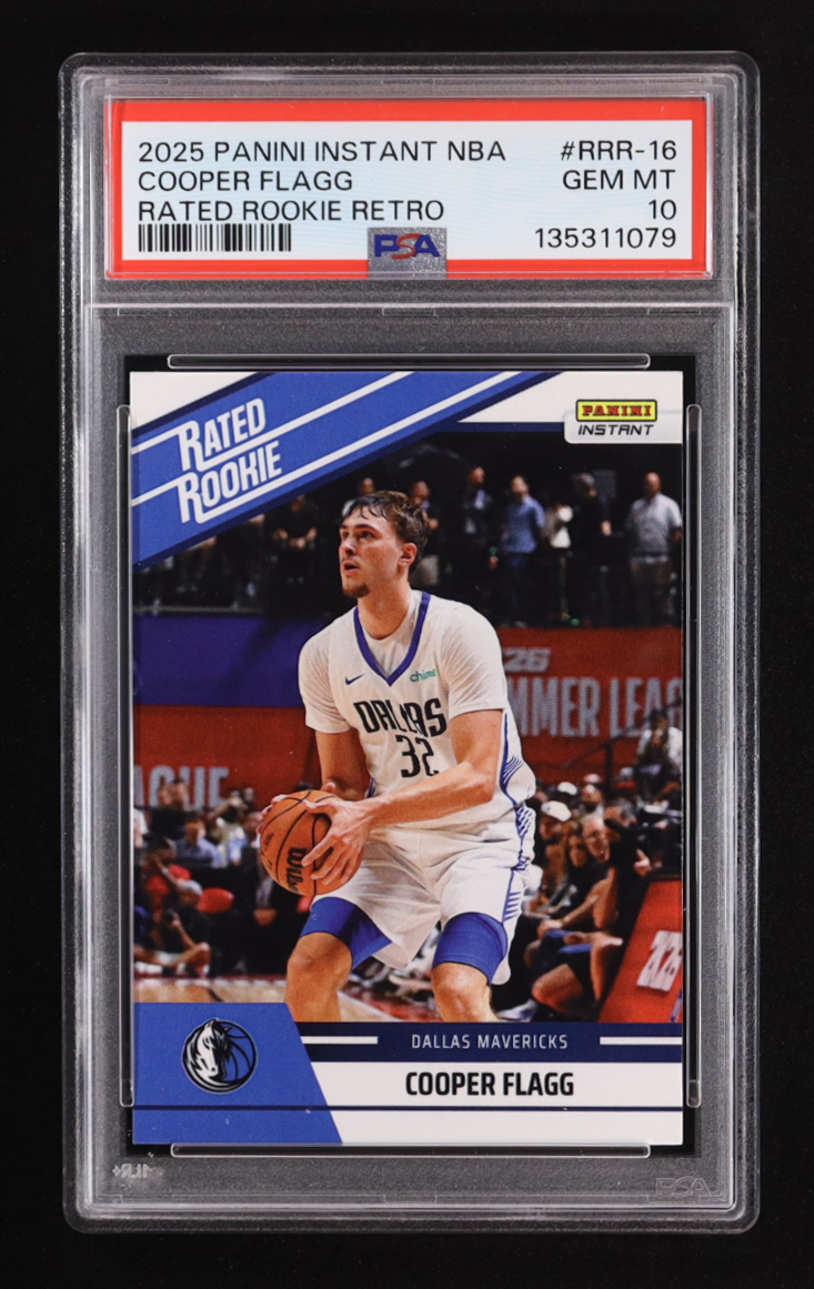 Cooper Flagg 2025-26 Panini Instant Rated Rookie Retro #RRR16 RC (PSA 10) at PristineAuction.com Cooper Flagg 2025-26 Panini Instant Rated Rookie Retro #RRR16 RC (PSA 10) at PristineAuction.com