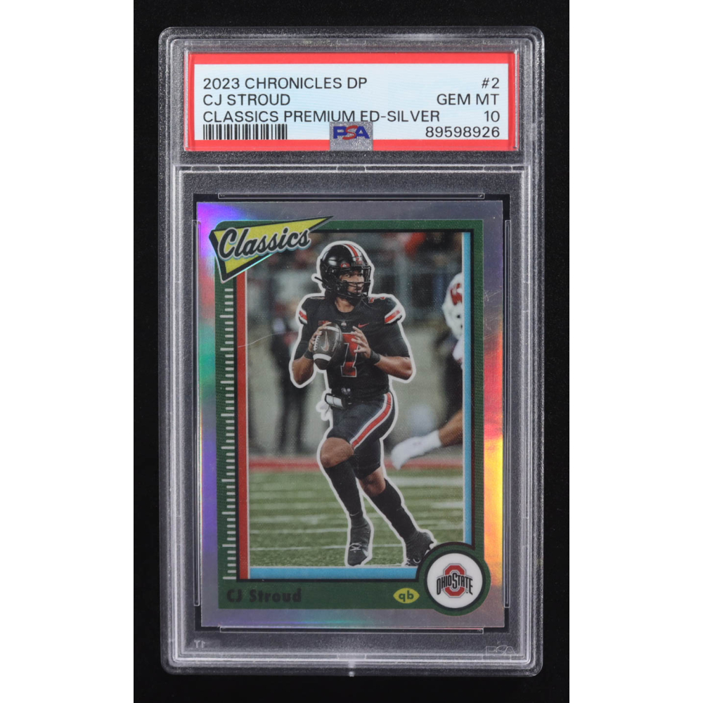 CJ Stroud 2023 Panini Chronicles Draft Picks Classics Premium Edition Silver #2 RC (PSA 10) at PristineAuction.com