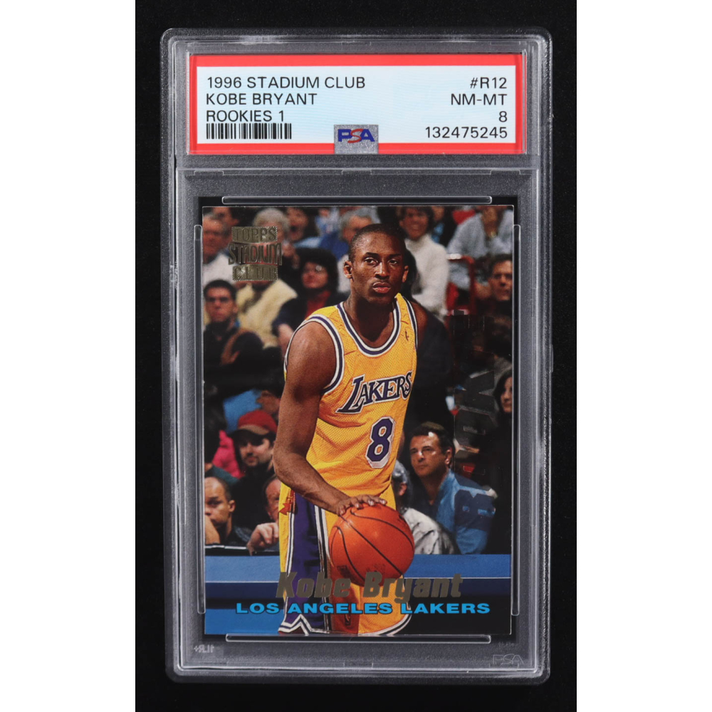 Kobe Bryant 1996 Topps Stadium Club Rookies 1 #R-12 RC (PSA 8) at PristineAuction.com