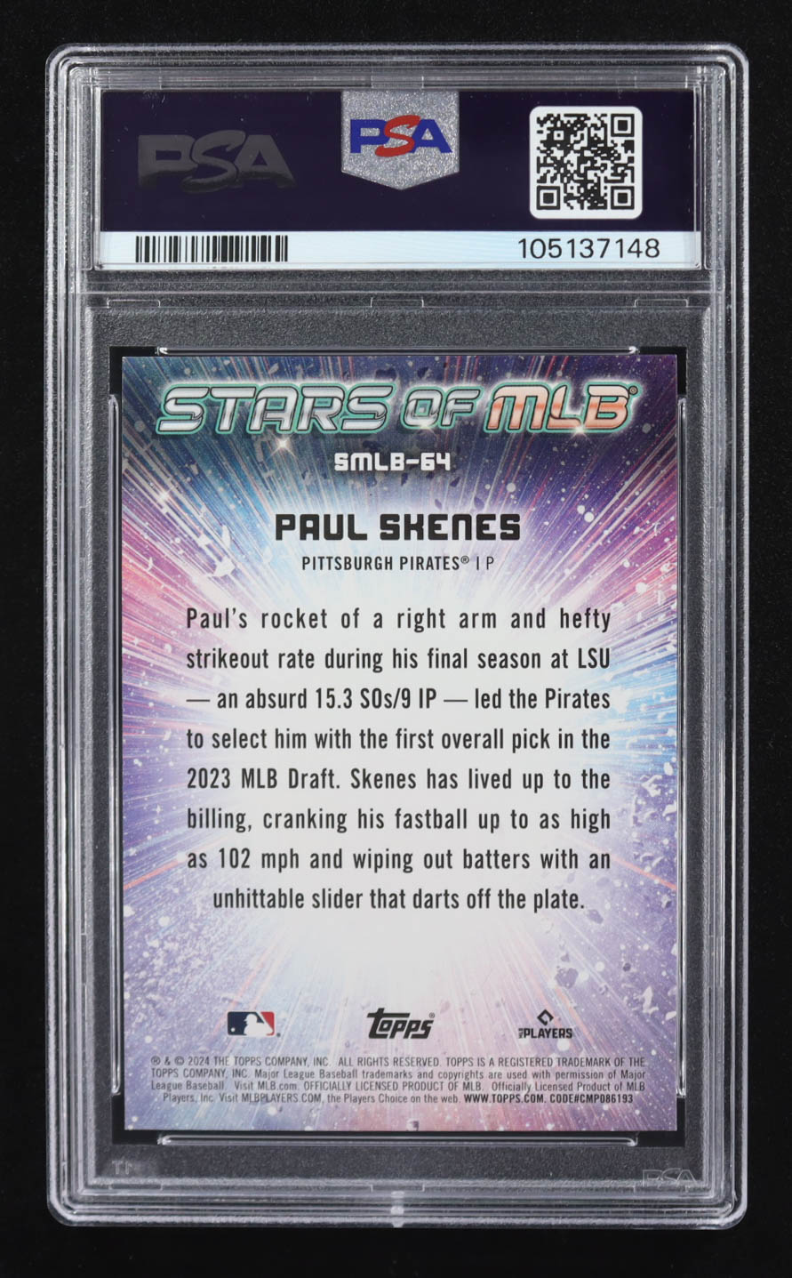 Paul Skenes 2024 Topps Stars Of MLB #SMLB-64 RC (PSA 10) at PristineAuction.com Paul Skenes 2024 Topps Stars Of MLB #SMLB-64 RC (PSA 10) at PristineAuction.com