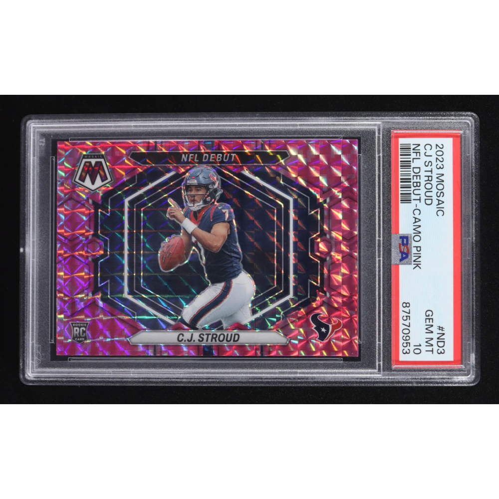 CJ Stroud 2023 Panini Mosaic NFL Debut Camo Pink #ND-3 RC (PSA 10) at PristineAuction.com