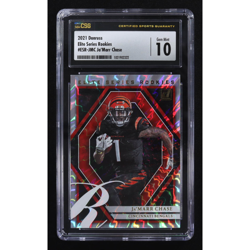 Ja'Marr Chase 2021 Panini Donruss Elite Series Rookies #ESR-JMC RC (CSG 10) at PristineAuction.com