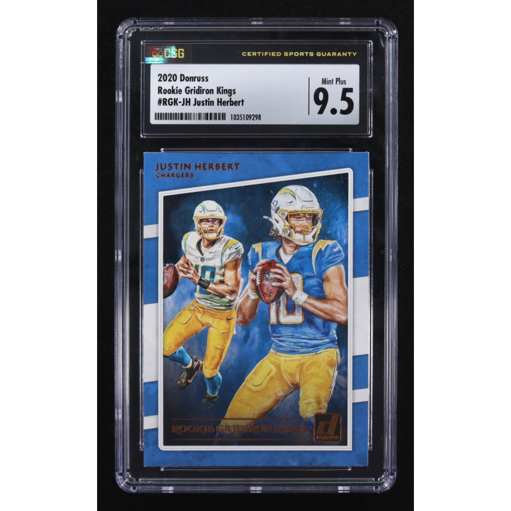 Justin Herbert 2020 Panini Donruss Rookie Gridiron Kings #RGK-JH RC (CSG 9.5) at PristineAuction.com