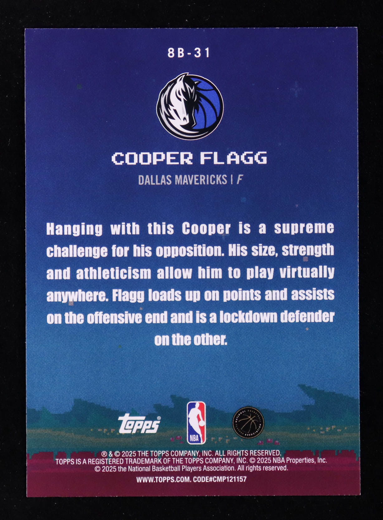 Cooper Flagg 2025-26 Topps 8-Bit Ballers #8B31 RC at PristineAuction.com Cooper Flagg 2025-26 Topps 8-Bit Ballers #8B31 RC at PristineAuction.com