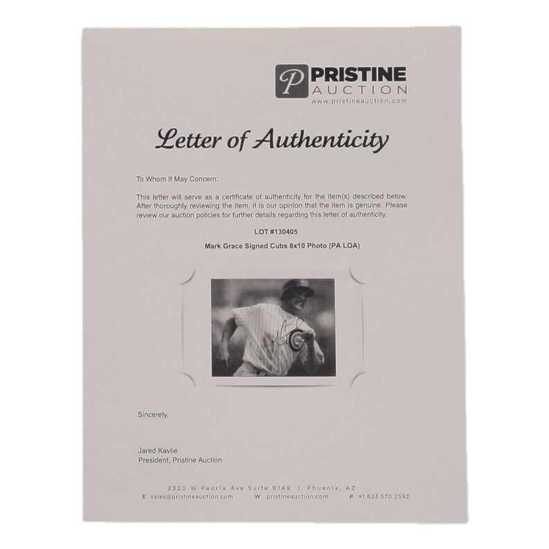 Mark Grace Signed Cubs 8x10 Photo (PA) at PristineAuction.com Mark Grace Signed Cubs 8x10 Photo (PA) at PristineAuction.com