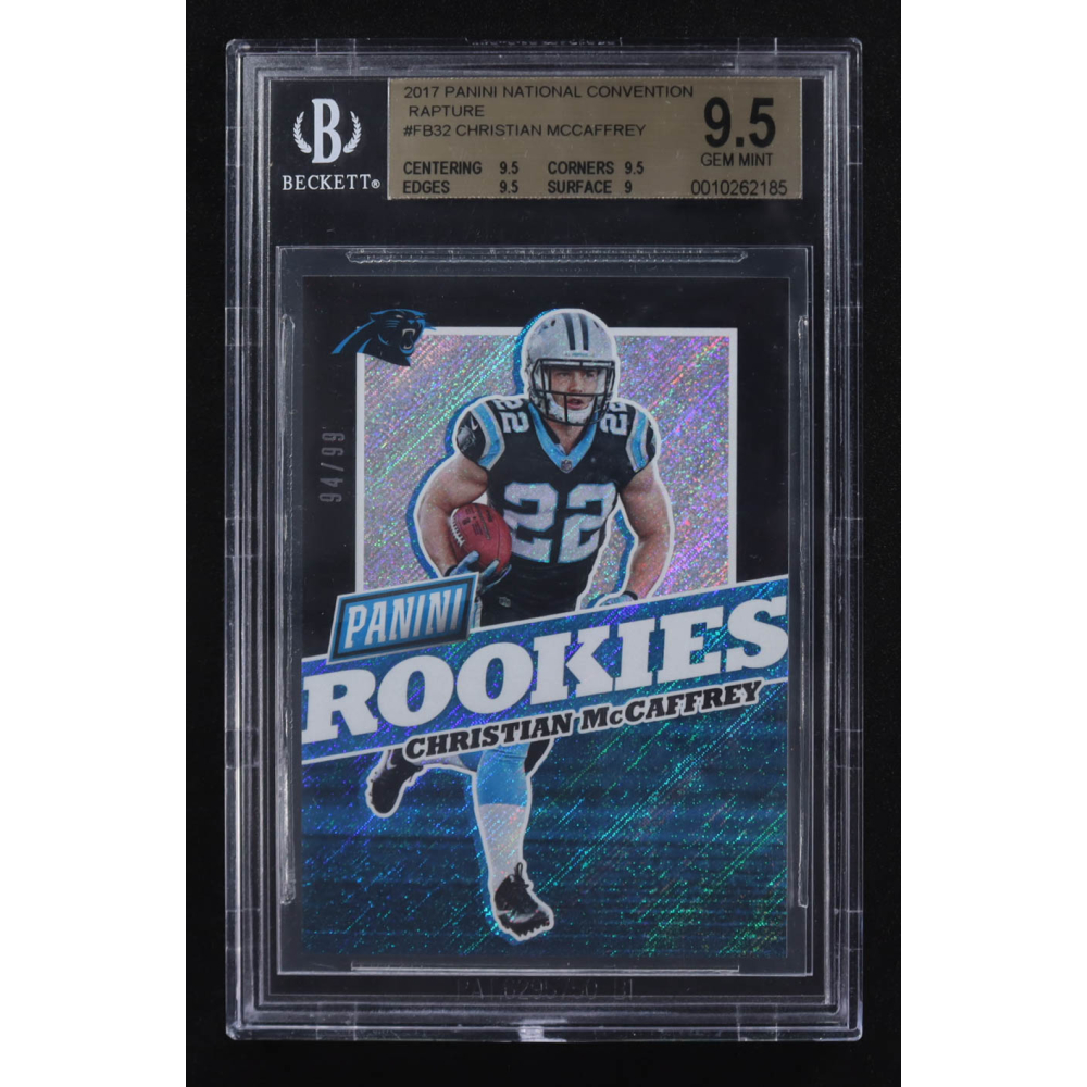 Christian McCaffery 2017 Panini Rookies National Convention Rapture #FB-32 RC #94/99 (BGS 9.5) at PristineAuction.com