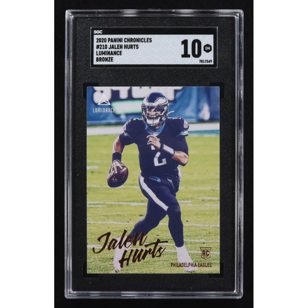 Jalen Hurts 2020 Panini Chronicles Luminance Bronze #210 RC (SGC 10) at PristineAuction.com