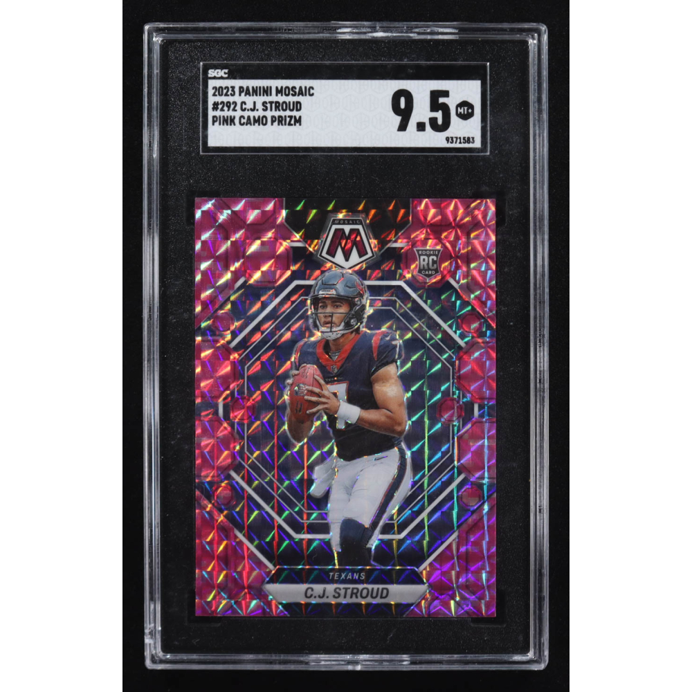 C.J. Stroud 2023 Panini Mosaic Pink Camo Prizm #292 RC (SGC 9.5) at PristineAuction.com