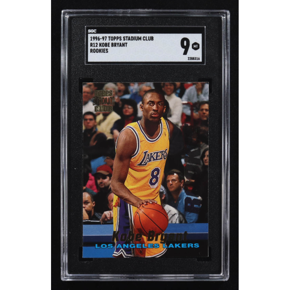 Kobe Bryant 1996-97 Topps Stadium Club Rookies #R-12 RC (SGC 9) at PristineAuction.com