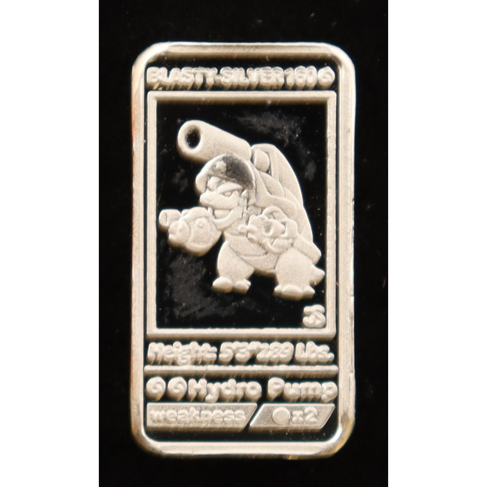 Blastoise Poke-Gram 1g .999 Silver Bullion Bar at PristineAuction.com