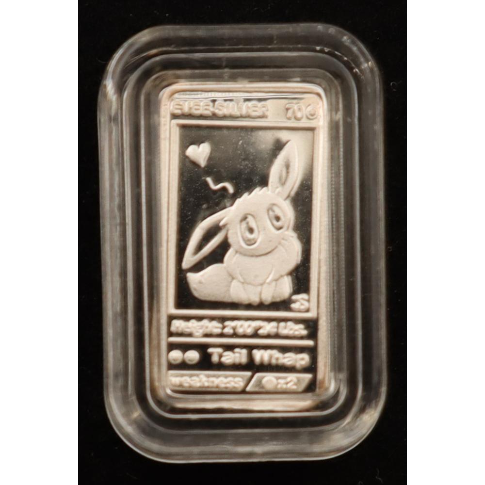 Eevee Poke-Gram 1g .999 Silver Bullion Bar at PristineAuction.com