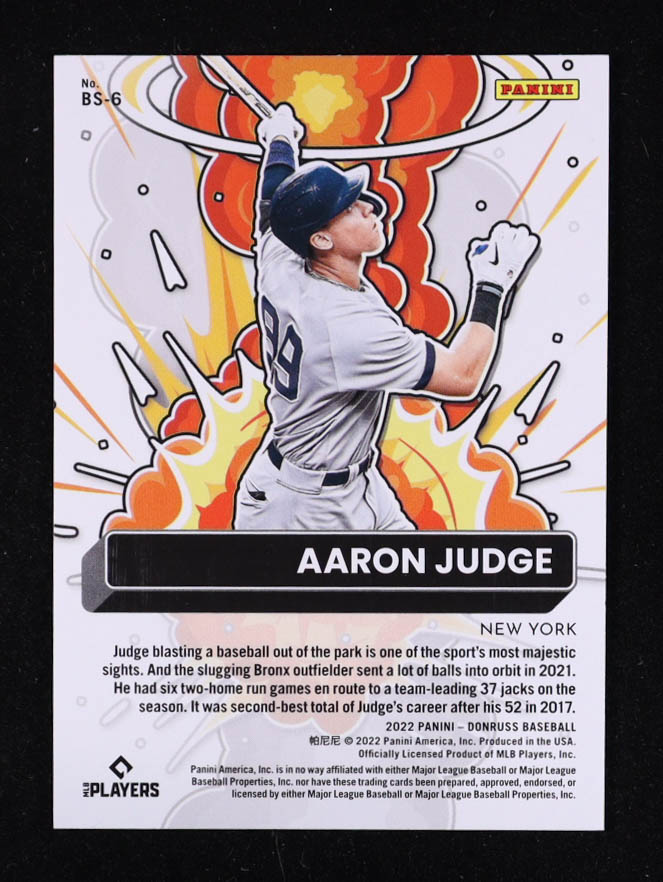 Aaron Judge 2022 Donruss Bomb Squad Pink Fireworks #6 at PristineAuction.com Aaron Judge 2022 Donruss Bomb Squad Pink Fireworks #6 at PristineAuction.com