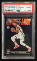 Giannis Antetokounmpo 2023-24 Donruss Optic Express Lane Purple #23 (PSA 10) at PristineAuction.com