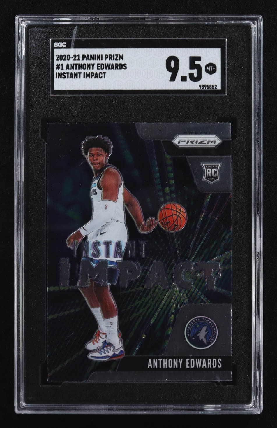 Anthony Edwards 2020-21 Panini Prizm Instant Impact #1 RC (SGC 9.5) at PristineAuction.com Anthony Edwards 2020-21 Panini Prizm Instant Impact #1 RC (SGC 9.5) at PristineAuction.com