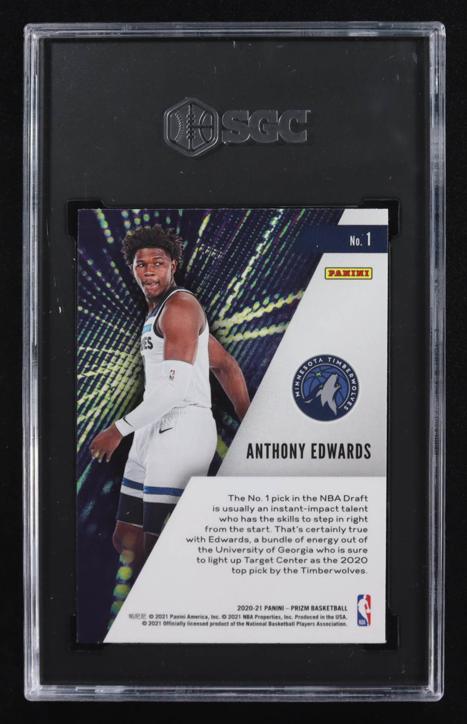 Anthony Edwards 2020-21 Panini Prizm Instant Impact #1 RC (SGC 9.5) at PristineAuction.com Anthony Edwards 2020-21 Panini Prizm Instant Impact #1 RC (SGC 9.5) at PristineAuction.com