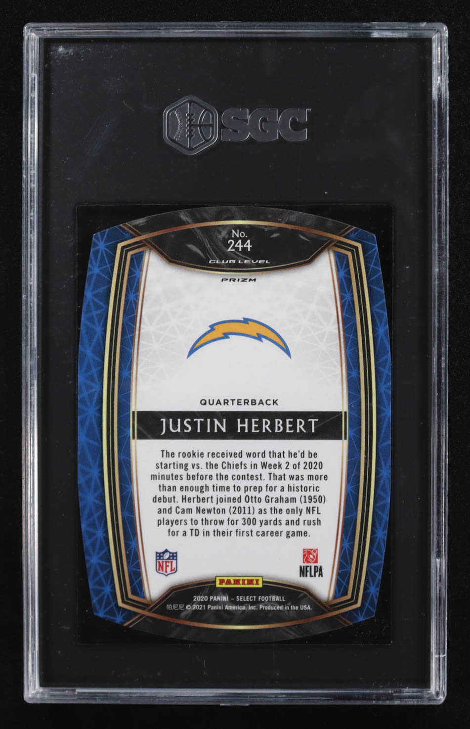 Justin Herbert 2020 Panini Select Maroon Die-Cut Prizm #244 RC (SGC 10) at PristineAuction.com Justin Herbert 2020 Panini Select Maroon Die-Cut Prizm #244 RC (SGC 10) at PristineAuction.com