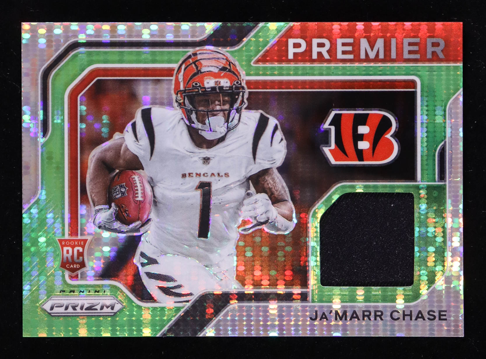 Ja'Marr Chase 2021 Panini Prizm Premier Jerseys Neon Green Pulsar #7 RC at PristineAuction.com Ja'Marr Chase 2021 Panini Prizm Premier Jerseys Neon Green Pulsar #7 RC at PristineAuction.com