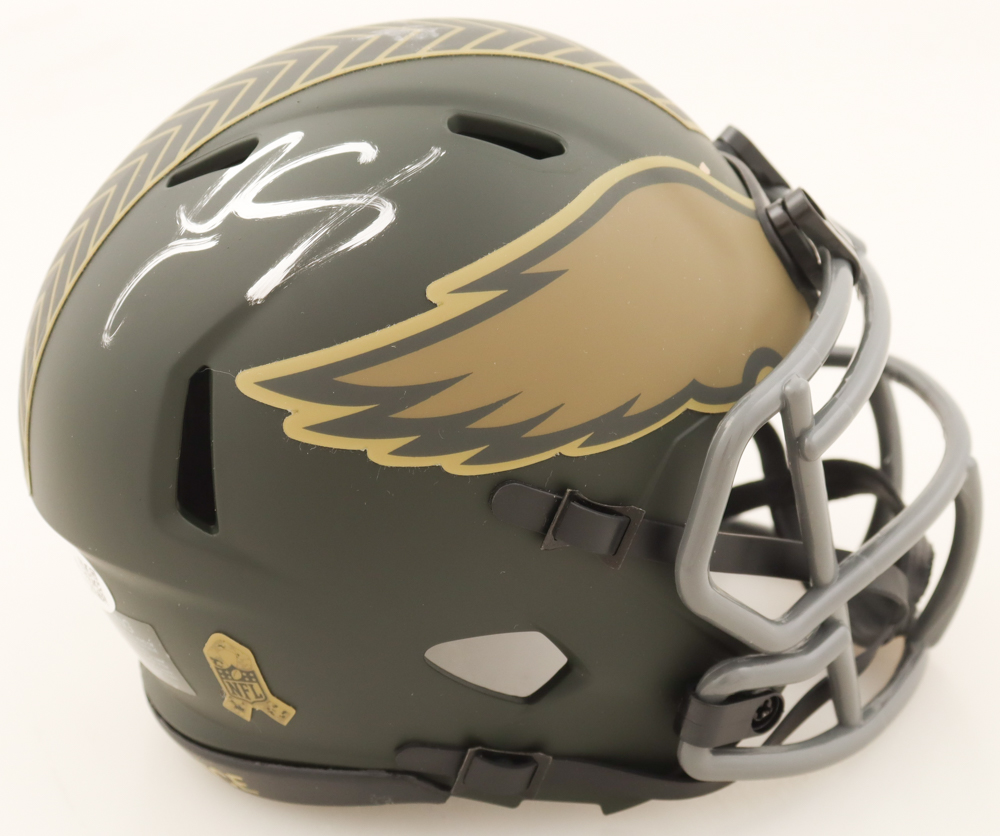 LeSean McCoy Signed Eagles Salute to Service Alternate Speed Mini Helmet (JSA) at PristineAuction.com LeSean McCoy Signed Eagles Salute to Service Alternate Speed Mini Helmet (JSA) at PristineAuction.com