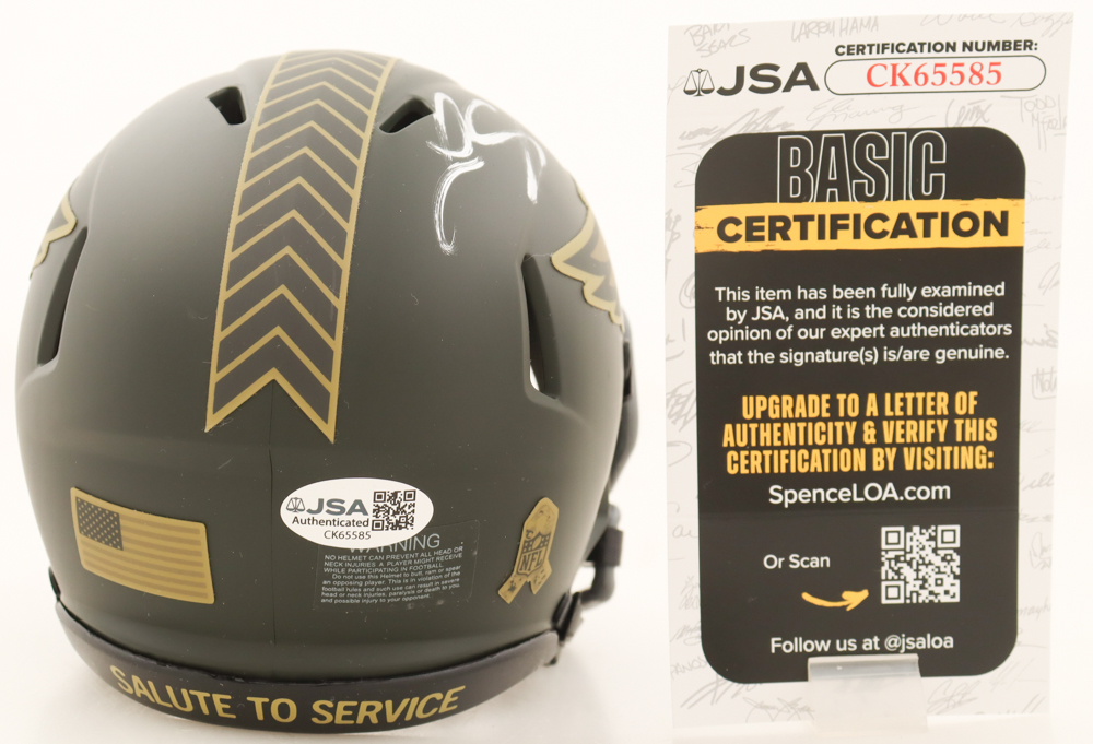 LeSean McCoy Signed Eagles Salute to Service Alternate Speed Mini Helmet (JSA) at PristineAuction.com LeSean McCoy Signed Eagles Salute to Service Alternate Speed Mini Helmet (JSA) at PristineAuction.com