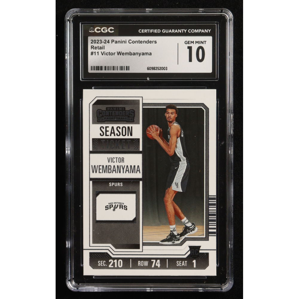 Victor Wembanyama 2023-24 Panini Contenders Season Ticket Retail #11 RC (CGC 10) at PristineAuction.com