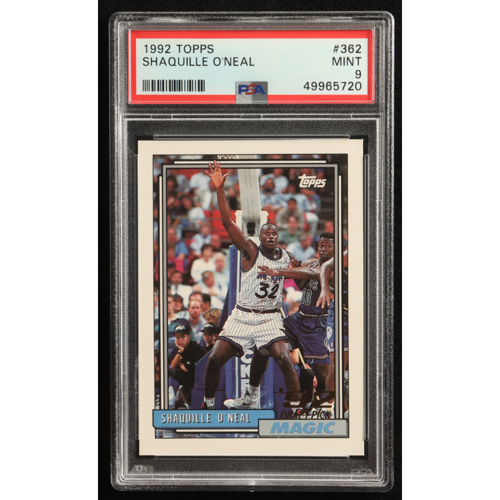 Shaquille O'Neal 1992 Topps '92 Draft Pick #362 RC (PSA 9) at PristineAuction.com
