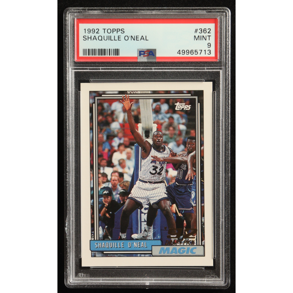 Shaquille O'Neal 1992 Topps '92 Draft Pick #362 RC (PSA 9) at PristineAuction.com