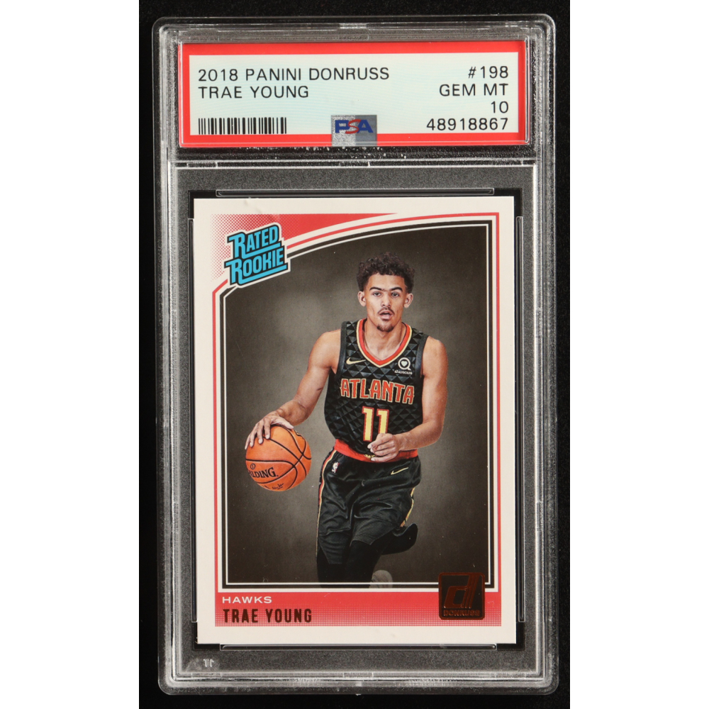 Trae Young 2018-19 Panini Donruss RR #198 RC (PSA 10) at PristineAuction.com