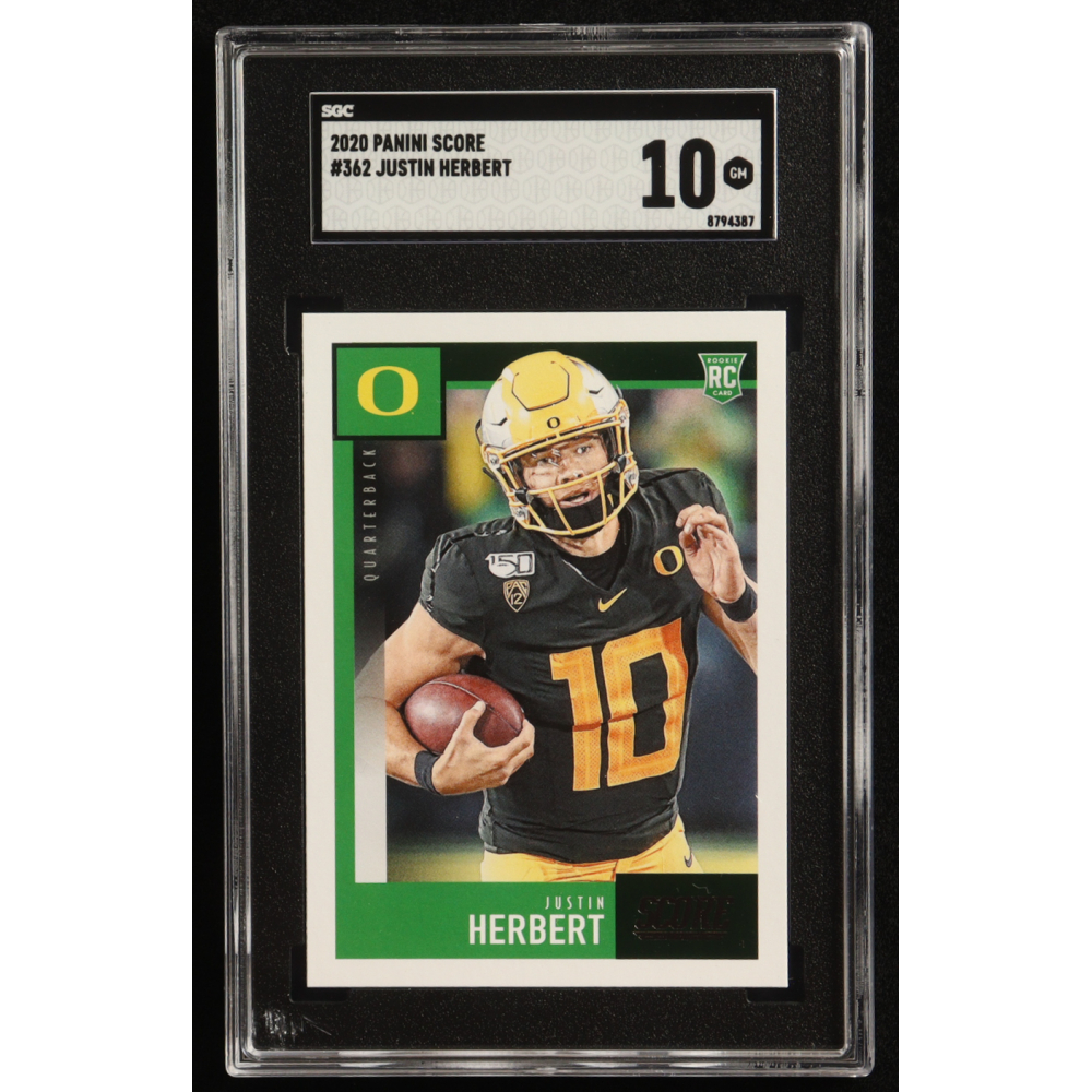 Justin Herbert 2020 Panini Score #362 RC (SGC 10) at PristineAuction.com