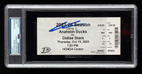 Leo Carlsson Signed 2023 Ducks vs Stars Game Ticket (PSA) at PristineAuction.com