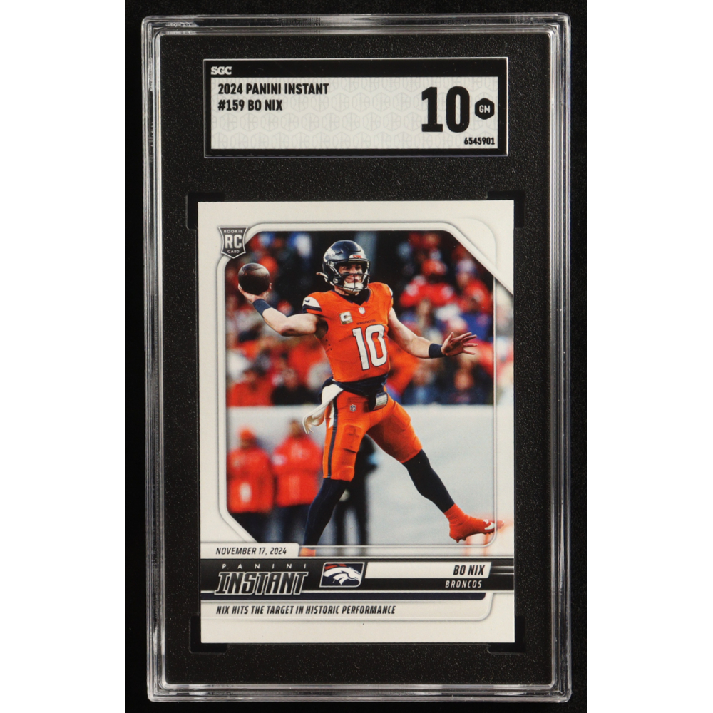 Bo Nix 2024 Panini Instant #159 RC #1/1026 (SGC 10) at PristineAuction.com
