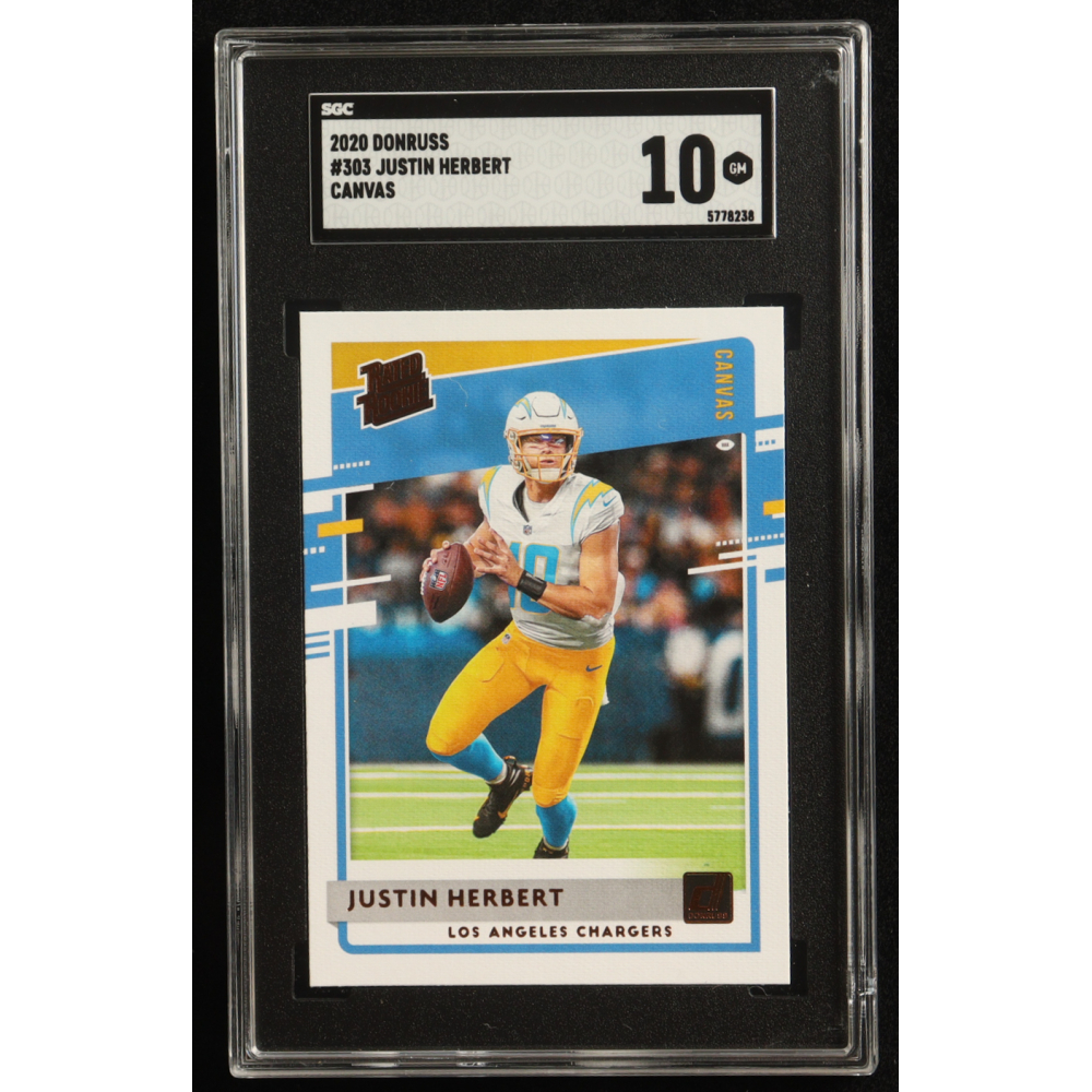 Justin Herbert 2020 Panini Donruss Canvas RR #303 RC (SGC 10) at PristineAuction.com