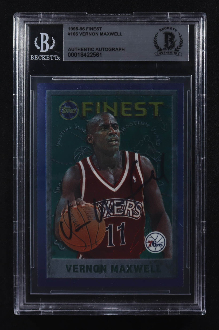 Vernon Maxwell Signed 1995-96 Topps Finest #166 (BGS) at PristineAuction.com Vernon Maxwell Signed 1995-96 Topps Finest #166 (BGS) at PristineAuction.com