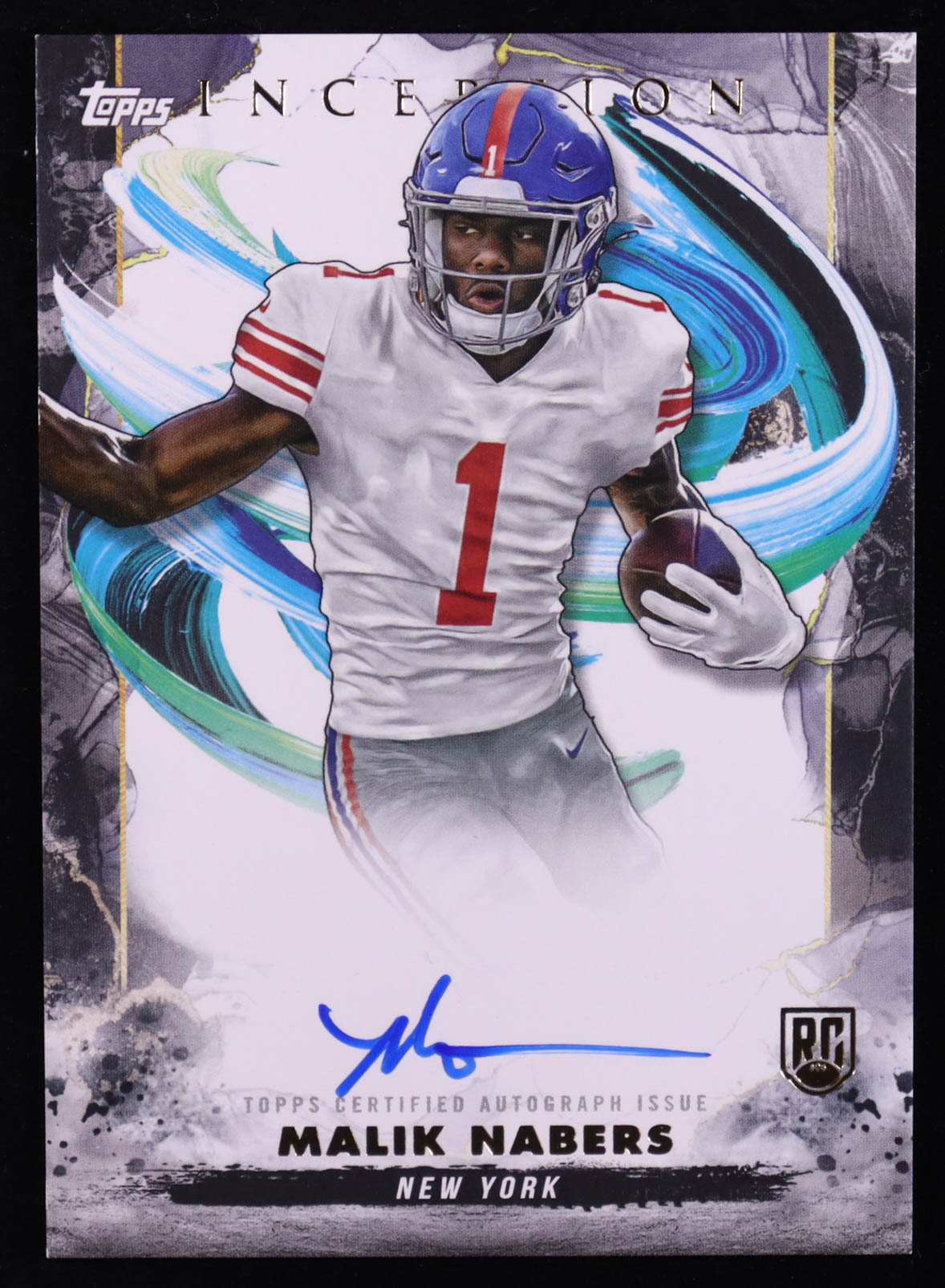 Malik Nabers 2024 Topps Inception Rookie Autographs #RAMN RC at PristineAuction.com Malik Nabers 2024 Topps Inception Rookie Autographs #RAMN RC at PristineAuction.com