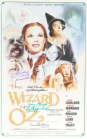 "The Wizard of Oz" 16x24 Photo Signed by (4) with Mickey Carroll, Jerry Maren Karl Slover & Donna Stewart-Hardaway with Multiple Character Inscriptions (JSA) at PristineAuction.com