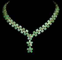 46.35 Carats Emerald & Ruby Necklace | $7,000 Estimated Retail Value (UGL Cert) | Brand New at PristineAuction.com