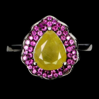 3.00 Carats Natural Yellow Sapphire & Ruby Ring | $1,800 Estimated Retail Value (UGL Cert) at PristineAuction.com