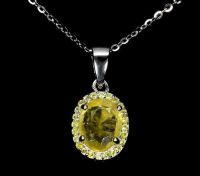 2.40 Carats Natural Yellow Sapphire Pendant With Chain | $1,900 Estimated Retail Value (UGL Cert) at PristineAuction.com