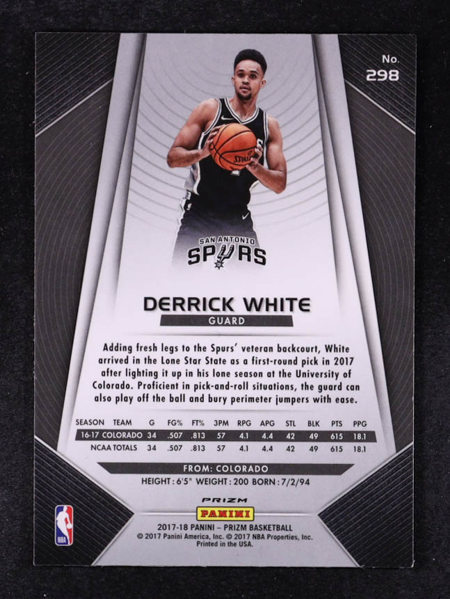 Derrick White 2017-18 Panini Prizm Prizms Silver #298 RC at PristineAuction.com Derrick White 2017-18 Panini Prizm Prizms Silver #298 RC at PristineAuction.com