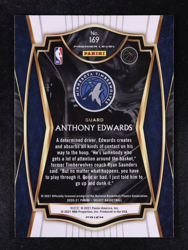 Anthony Edwards 2020-21 Select Prizms Silver #169 RC at PristineAuction.com Anthony Edwards 2020-21 Select Prizms Silver #169 RC at PristineAuction.com