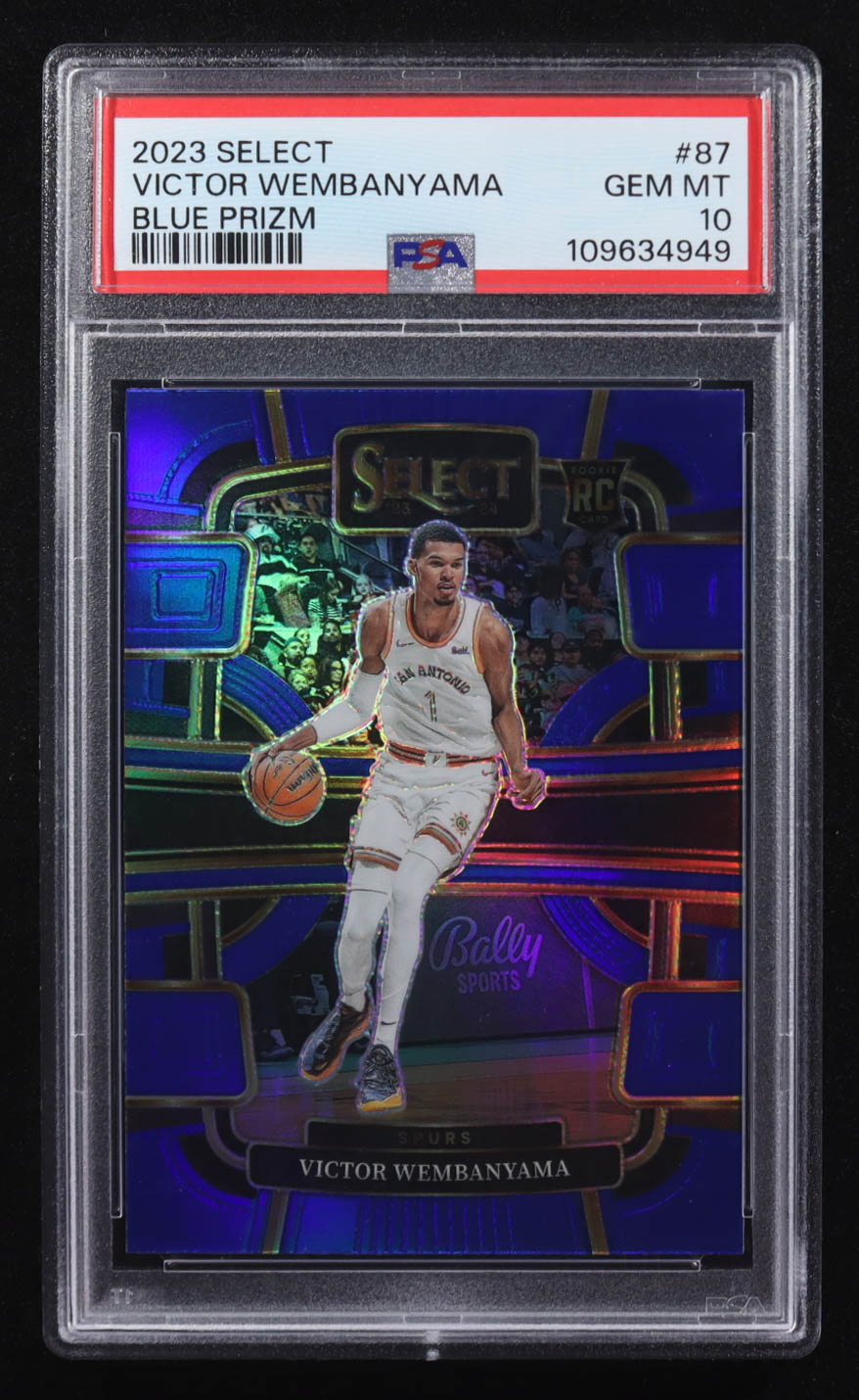 Victor Wembanyama 2023-24 Panini Select Blue Prizm #87 RC (PSA 10) at PristineAuction.com Victor Wembanyama 2023-24 Panini Select Blue Prizm #87 RC (PSA 10) at PristineAuction.com
