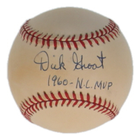Dick Groat Signed ONL Baseball Inscribed "1960 - N.L. MVP" (JSA) at PristineAuction.com