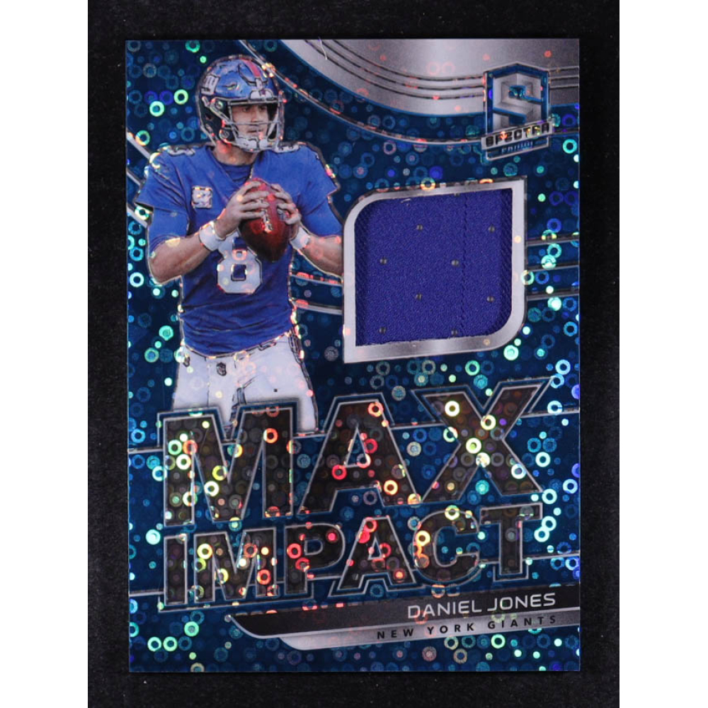 Daniel Jones 2021 Panini Spectra Max Impact Materials Neon Blue #8 #19/60 at PristineAuction.com
