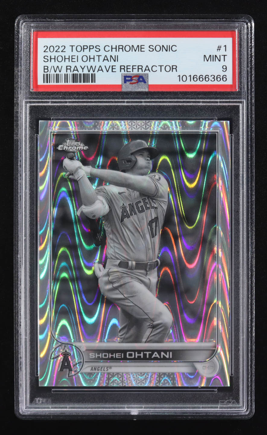 Shohei Ohtani 2022 Topps Chrome Sonic Black and White RayWave Refractors #1 (PSA 9) at PristineAuction.com Shohei Ohtani 2022 Topps Chrome Sonic Black and White RayWave Refractors #1 (PSA 9) at PristineAuction.com