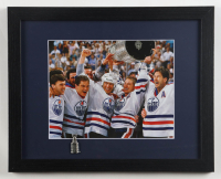1988 Oilers Custom Framed Photo Display with Stanley Cup Pin at PristineAuction.com