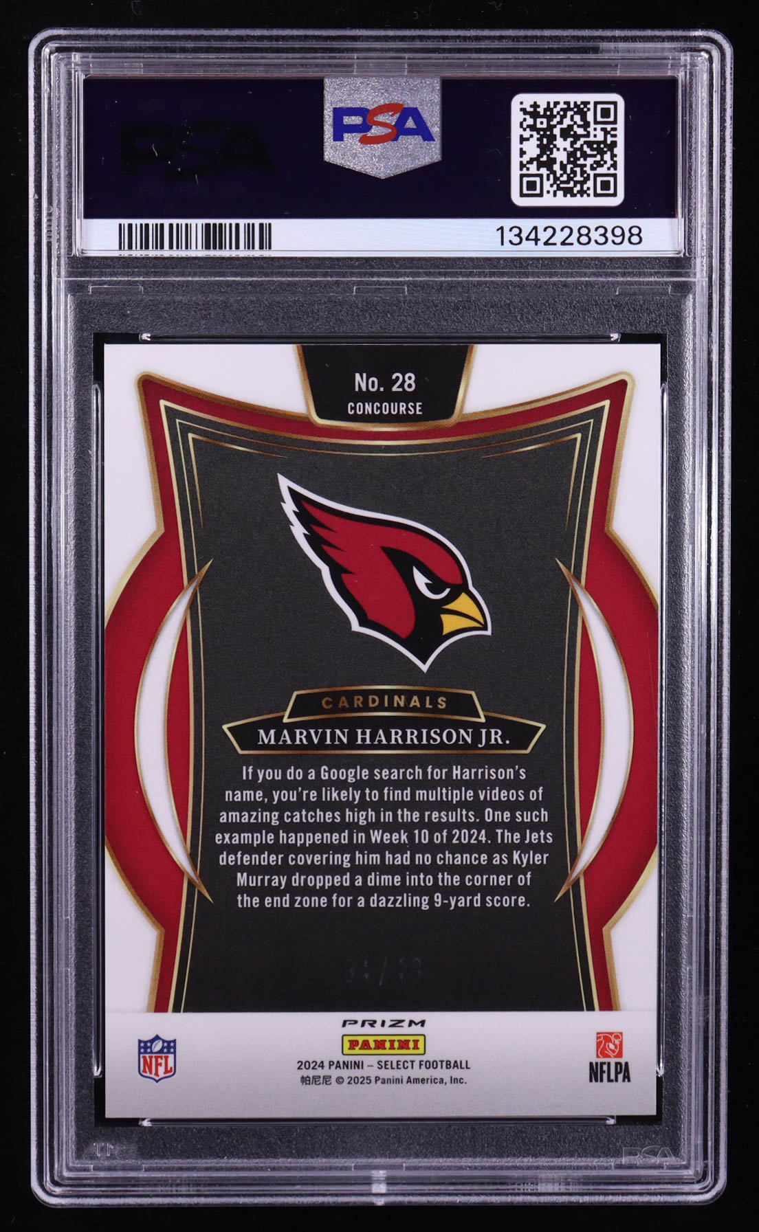 Marvin Harrison Jr. 2024 Select Prizm Orange #28 RC #34/49 (PSA 9) at PristineAuction.com Marvin Harrison Jr. 2024 Select Prizm Orange #28 RC #34/49 (PSA 9) at PristineAuction.com