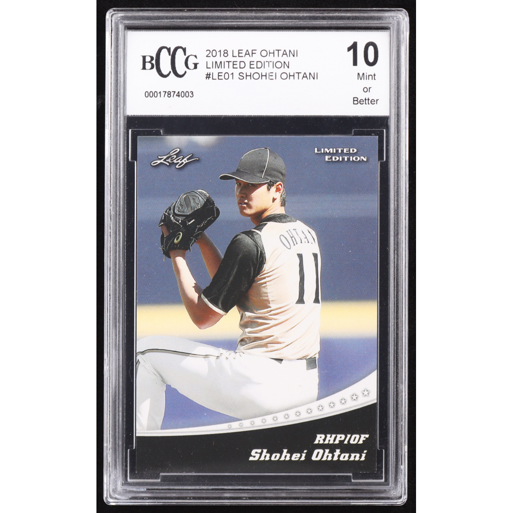 Shohei Ohtani 2018 Leaf Ohtani Limited Edition #LE01 RC (BCCG 10) at PristineAuction.com